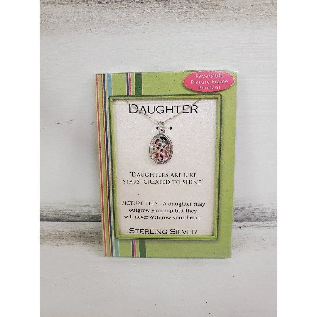 Brand New Sterling Silver Photo Frame Daughter Necklace